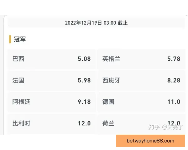 世界杯竞猜赔率解析及热门球队胜率趋势深度分析